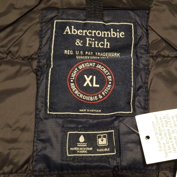 Abercrombie and fitch packable puffer coat, blue - Picture 5 of 8